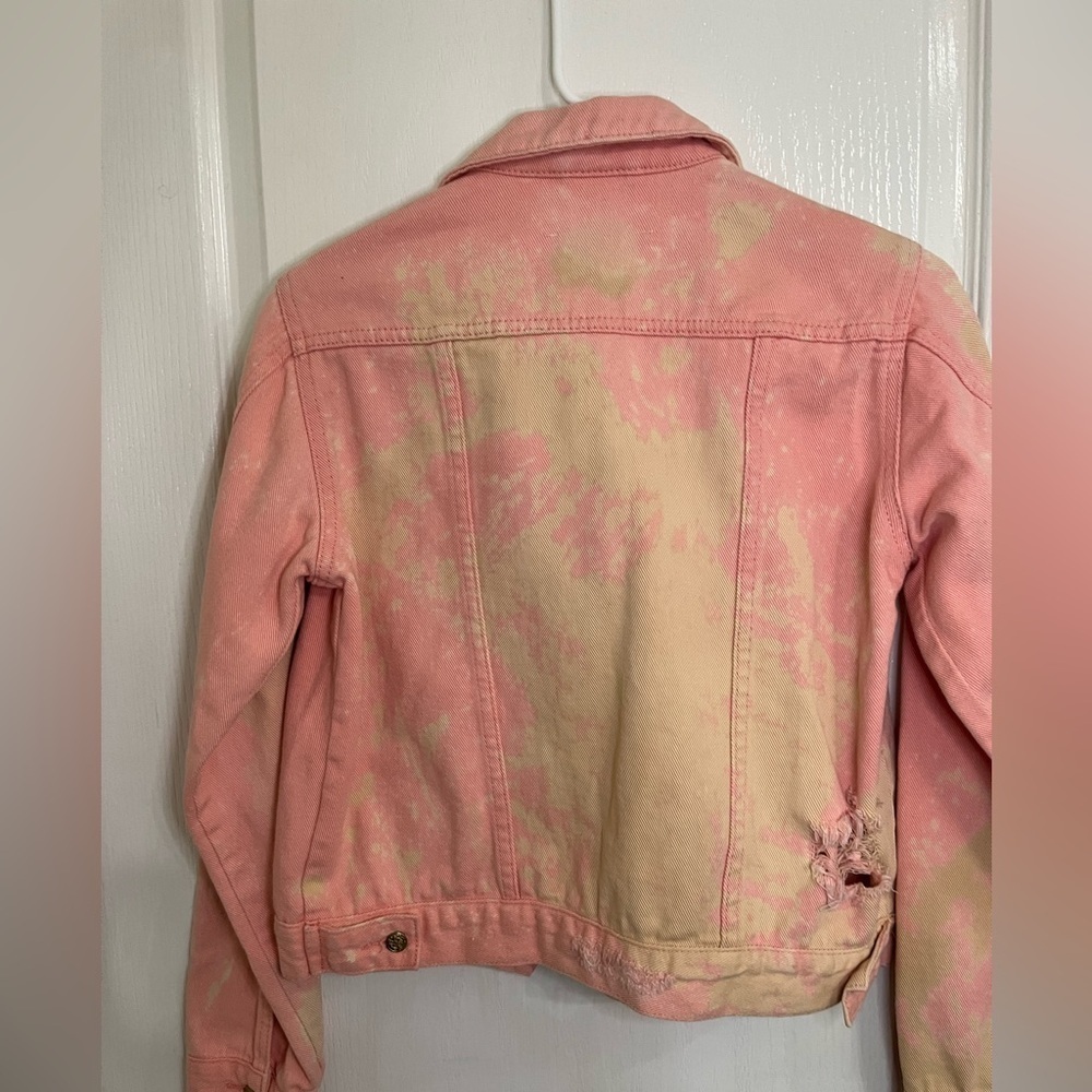⭐️ NEW Loyd/Ford small pink boutique distressed jacket denim rock luxury - Picture 7 of 7